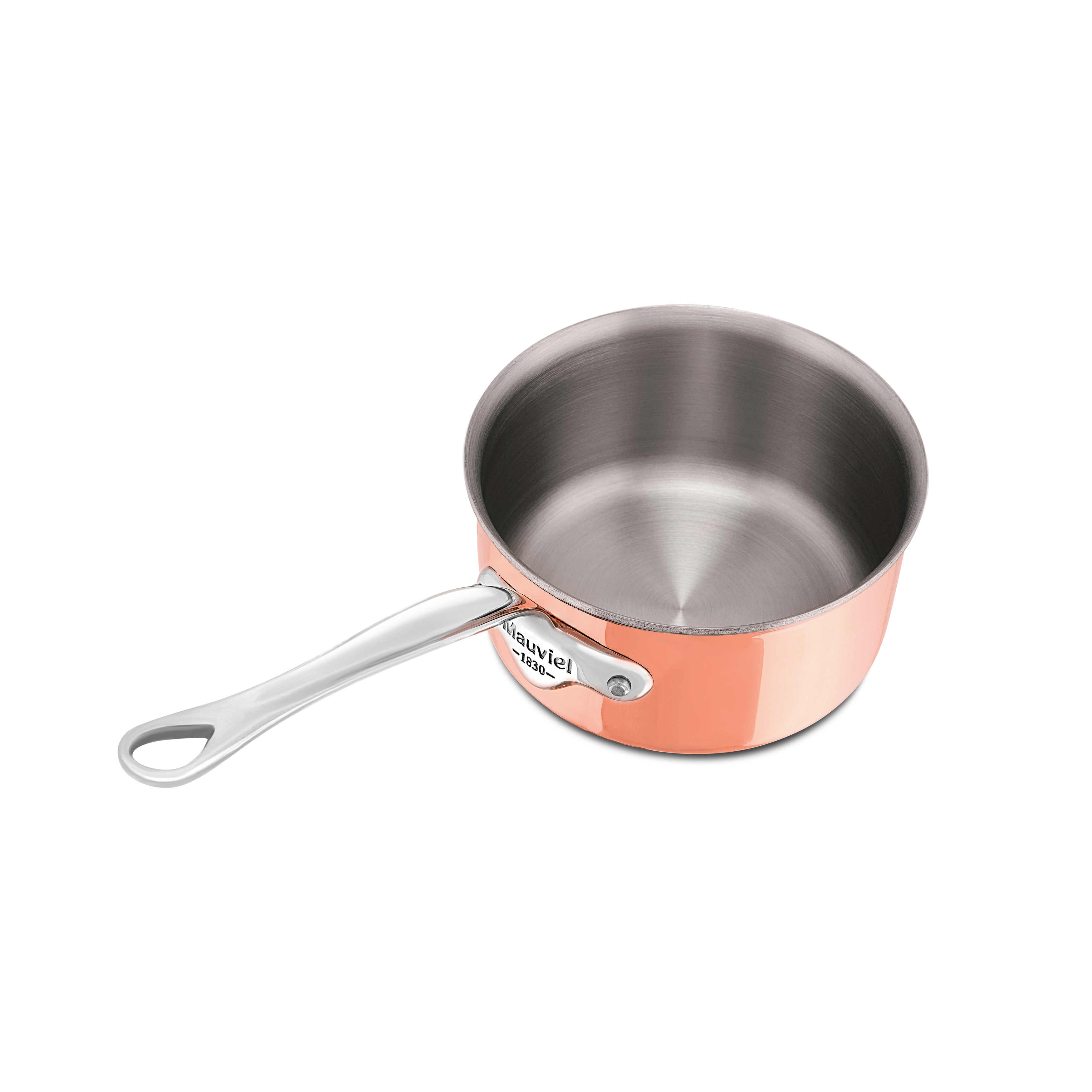 Mauviel M'Heritage M'6 S Induction Copper Sauce Pan With Lid, Cast Stainless Steel Handle, 0.9-Qt - Mauviel1830