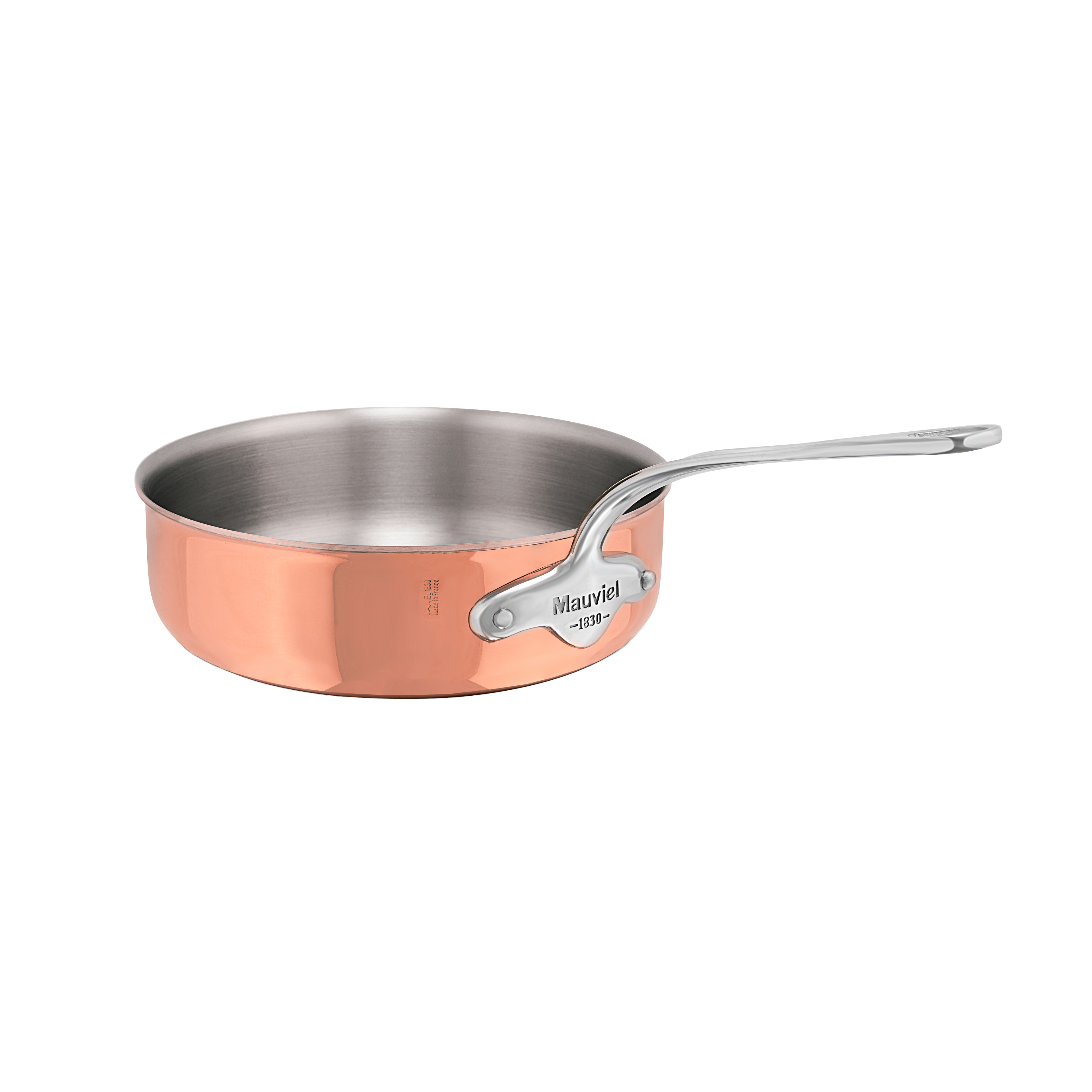 Mauviel M'6 S Induction Copper Saute Pan With Cast Stainless Steel Handle - Mauviel1830
