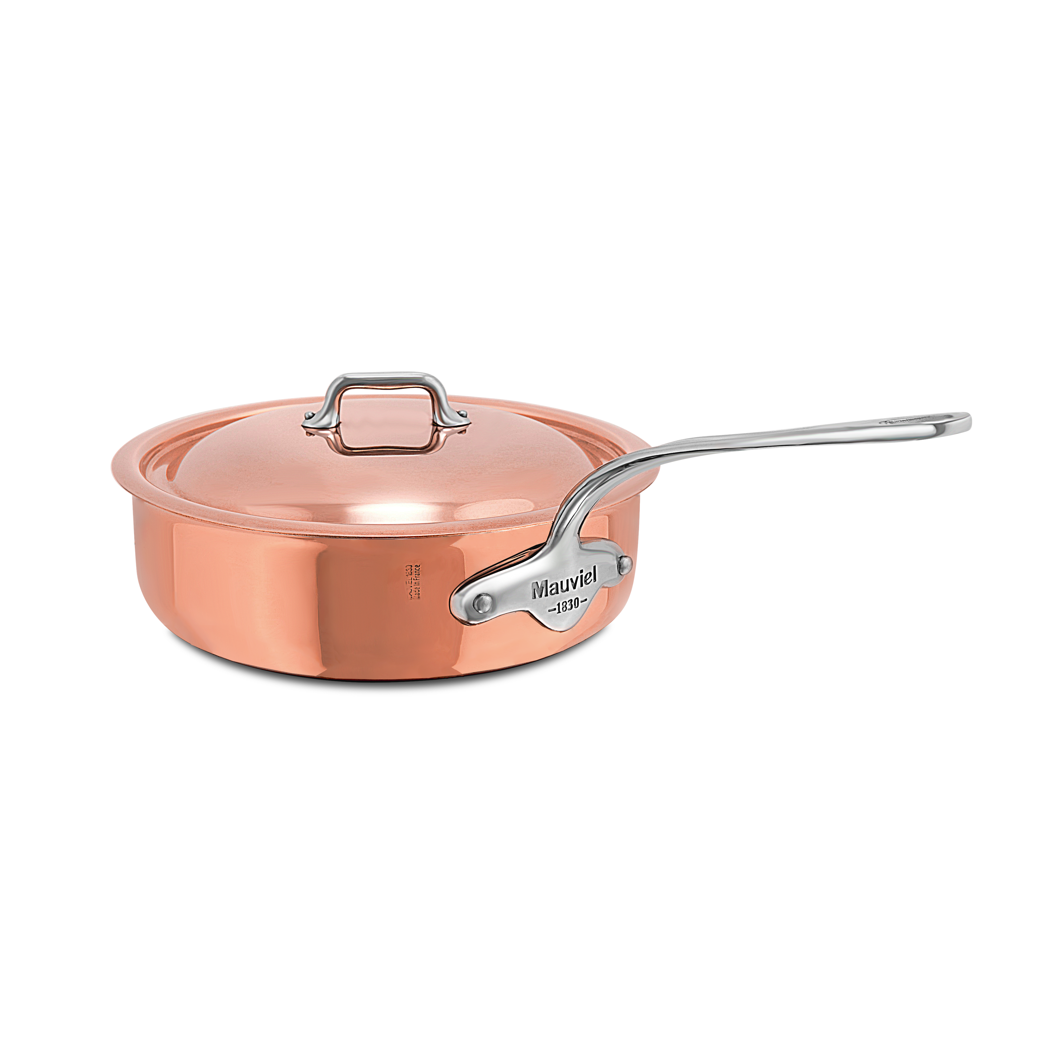 Mauviel M'6 S Induction Copper Saute Pan With Lid, Cast Stainless Steel Handle - Mauviel1830