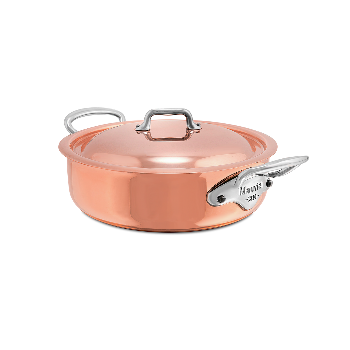 Mauviel 1830 M'6 S Induction Copper Rondeau With Lid, 3.4-Qt