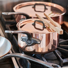 Mauviel x ELYSEE M'Heritage M'150 CI Copper Sauce Pan With Lid, Cast Iron Handle, 3.4-Qt - Mauviel1830