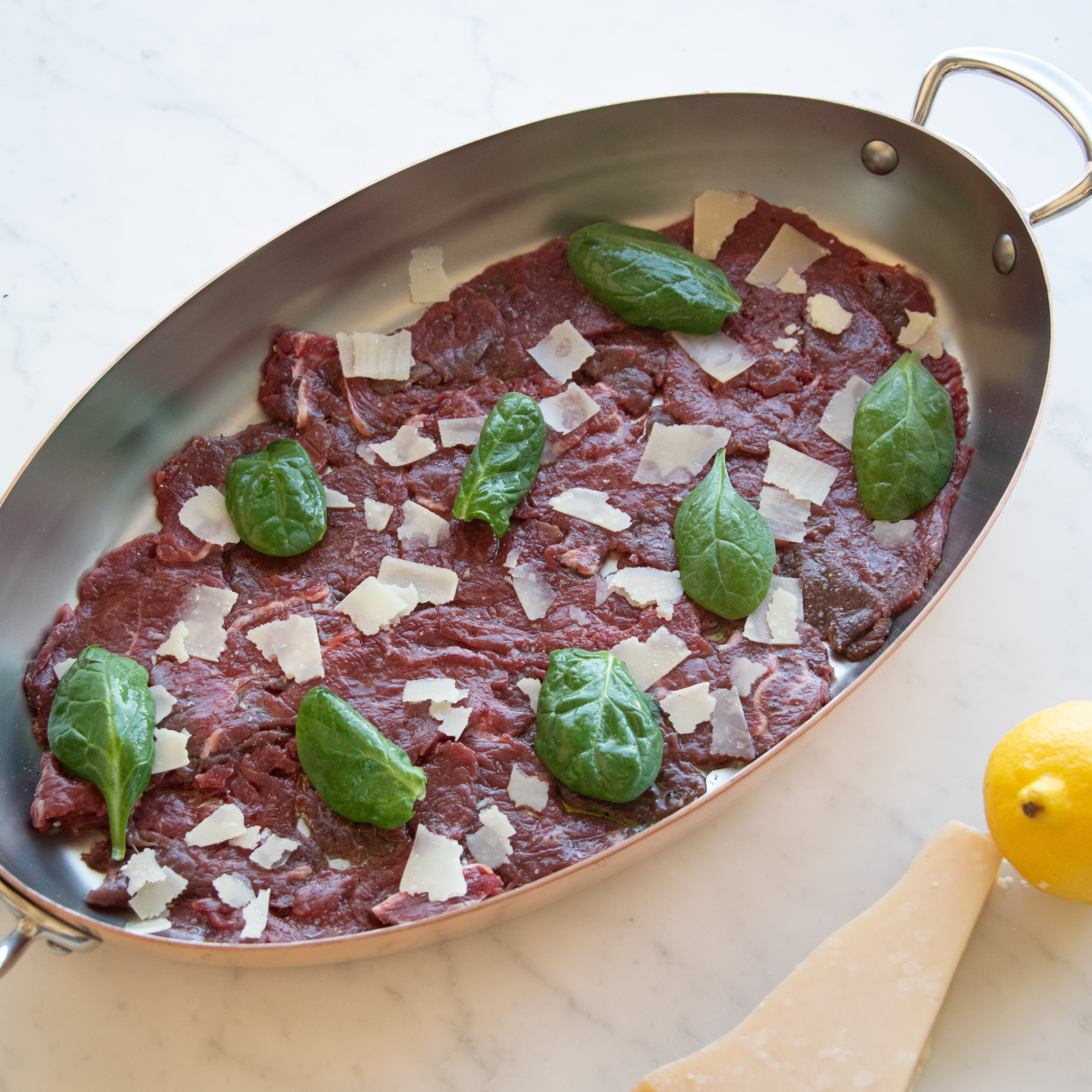 Mauviel M'Heritage M'150 S Copper Oval Pan With Cast Stainless Steel Handles, 9.8-in - Mauviel1830