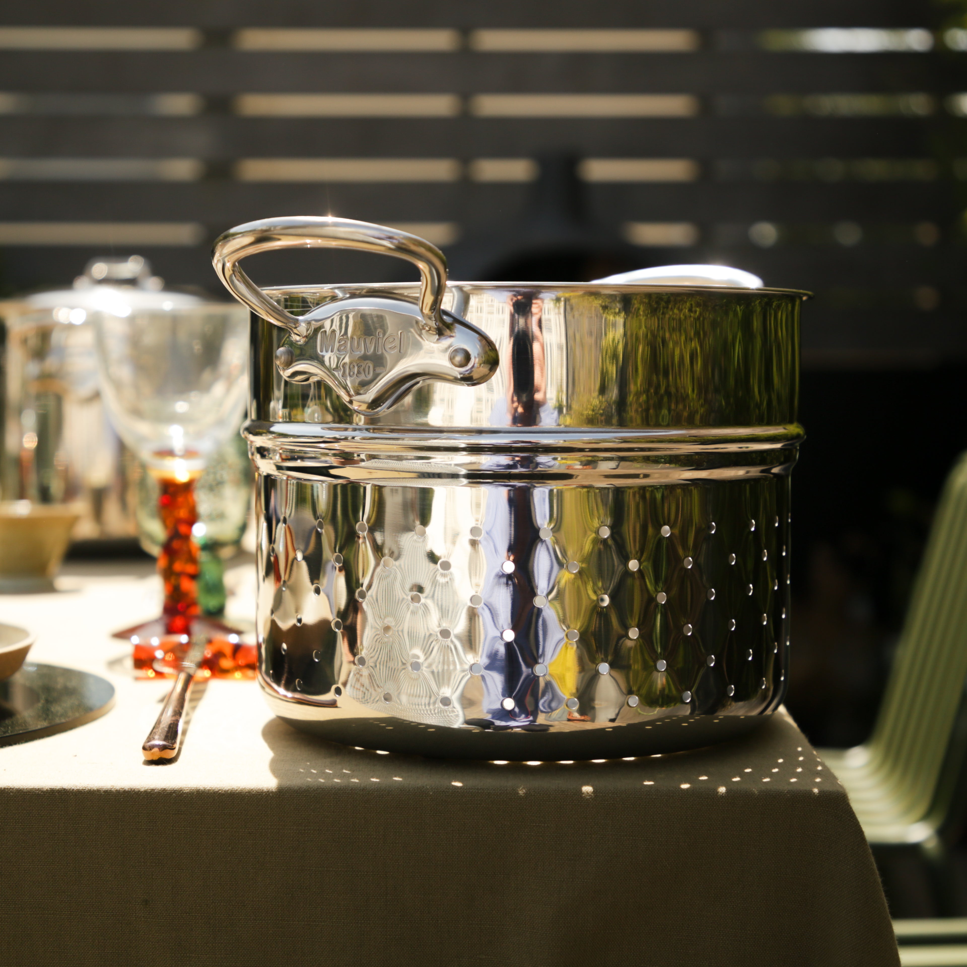 Mauviel Pasta Insert With Cast Stainless Steel Handle, 9.4-in - Mauviel1830