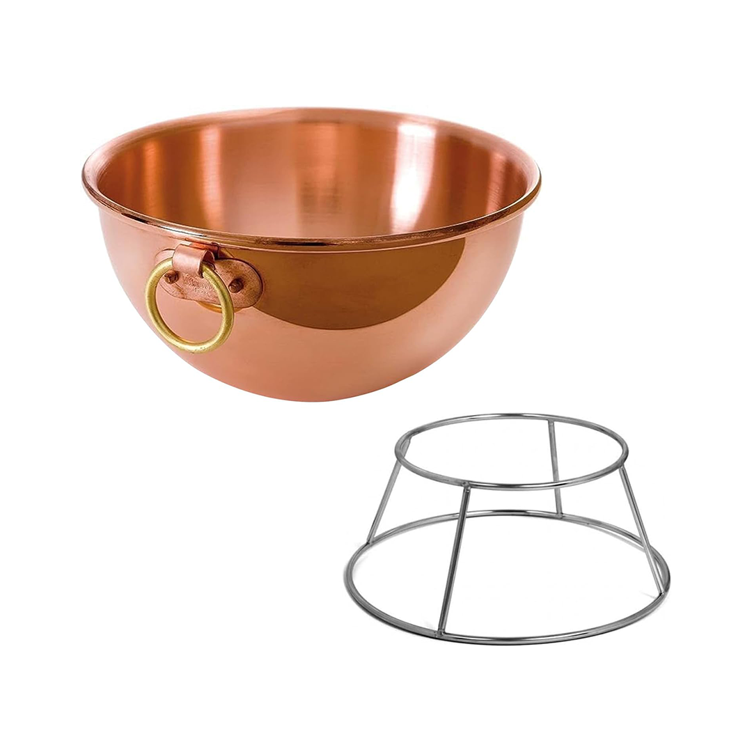 Mauviel M'Passion Copper Egg White Beating Bowl With Ring & Support - Mauviel1830