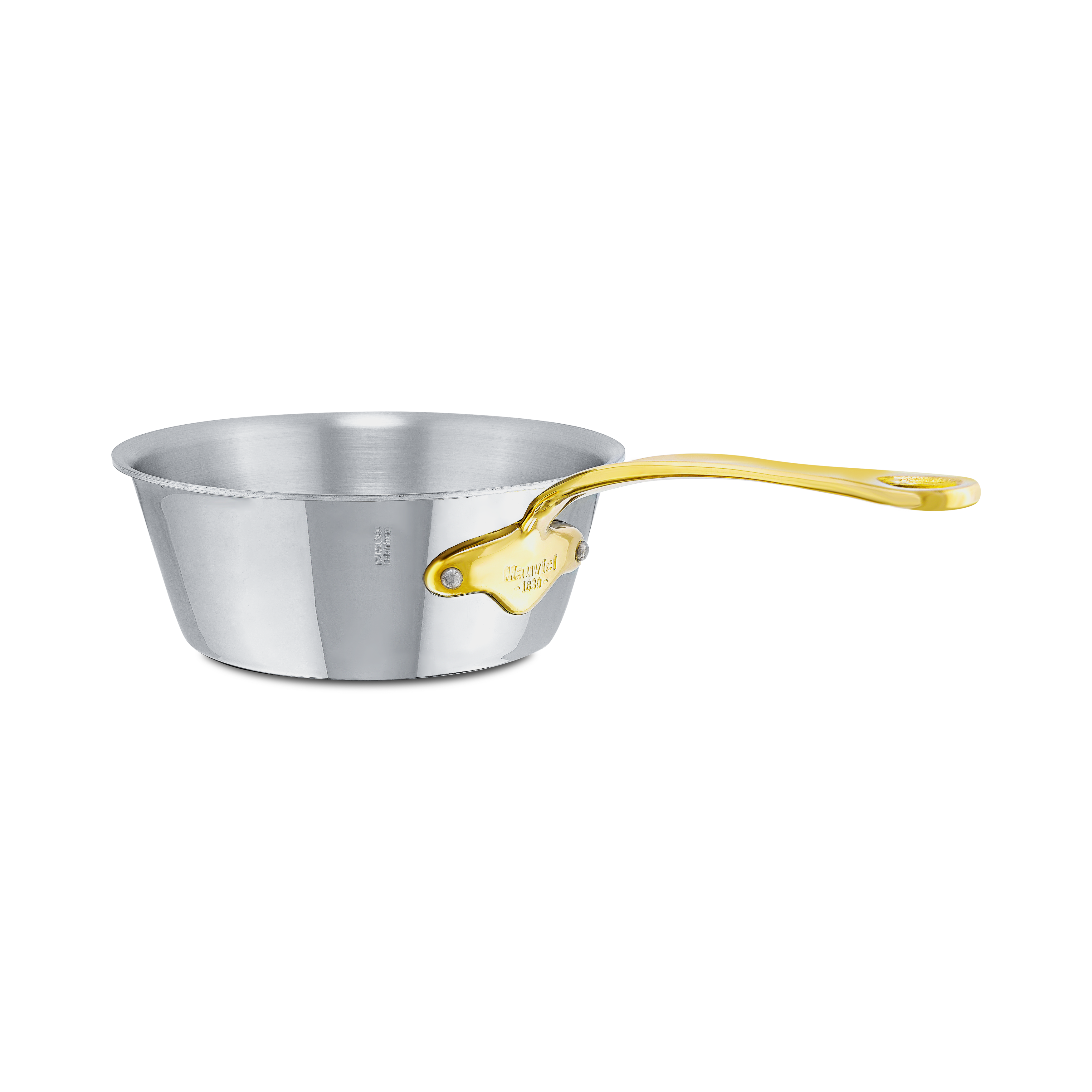 Mauviel M'COOK B 5-Ply Splayed Saute Pan With Brass Handle, 2-Qt - Mauviel1830