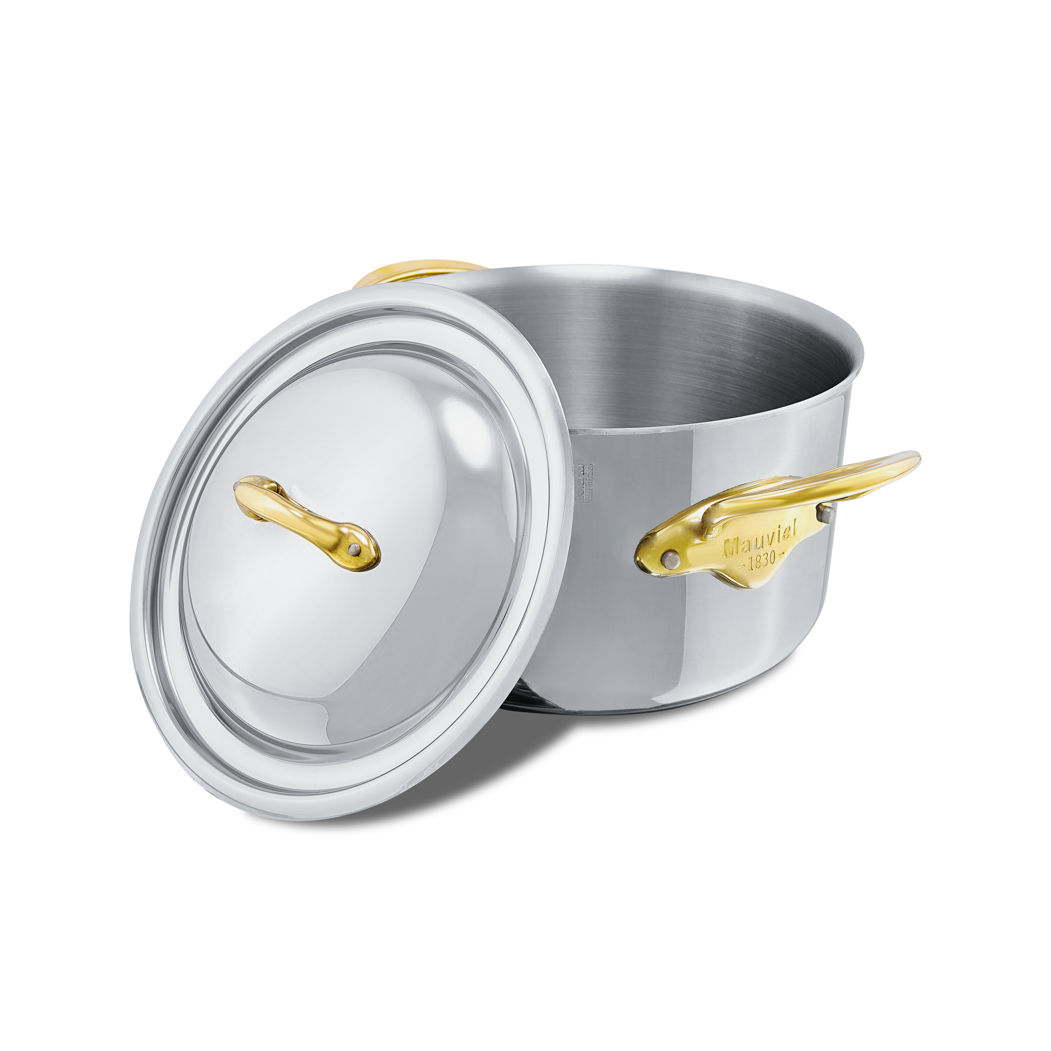 Mauviel M'COOK B 5-Ply Stewpan With Lid, Brass Handles - Mauviel1830