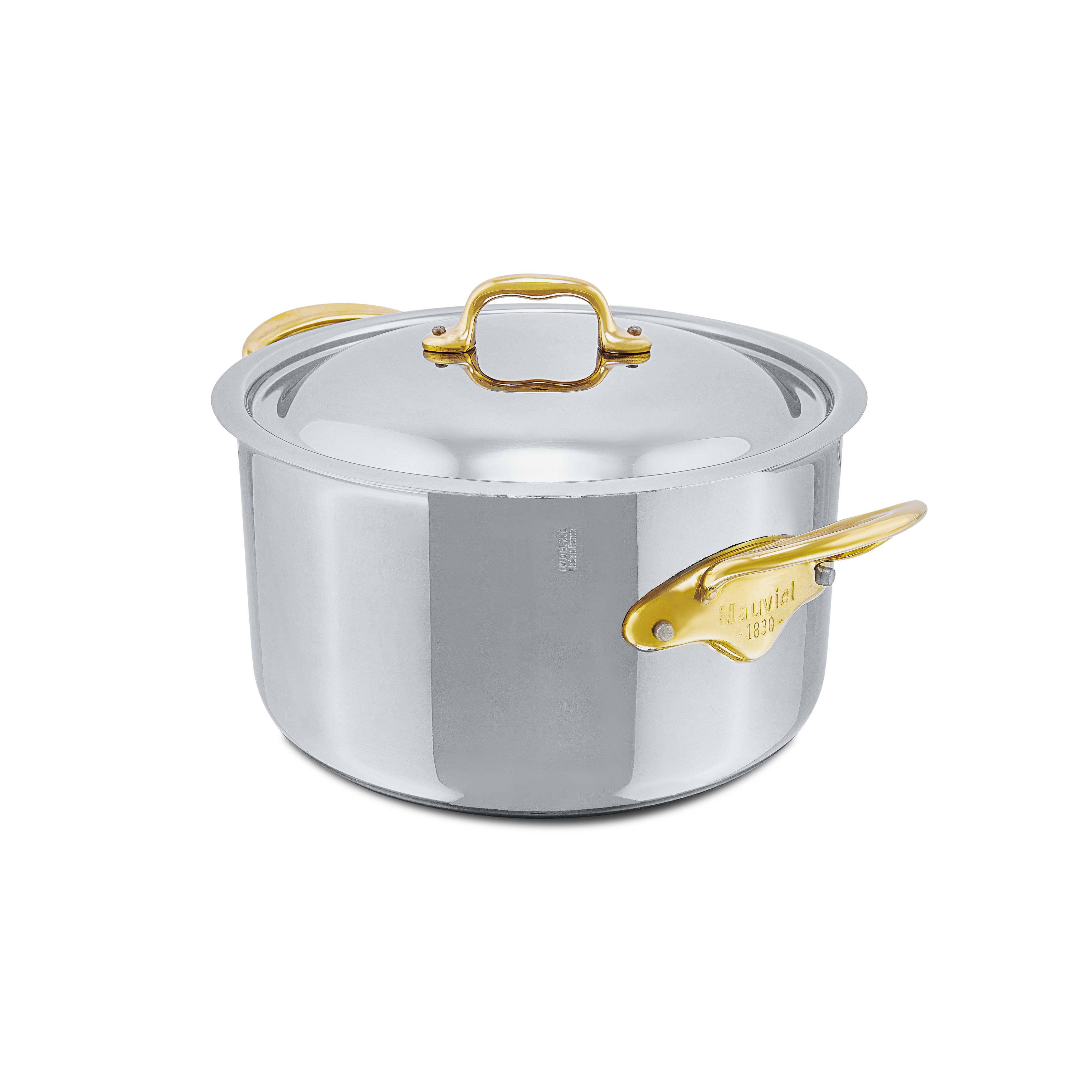 Mauviel M'COOK B 5-Ply Stewpan With Lid, Brass Handles, 9.2-Qt - Mauviel1830