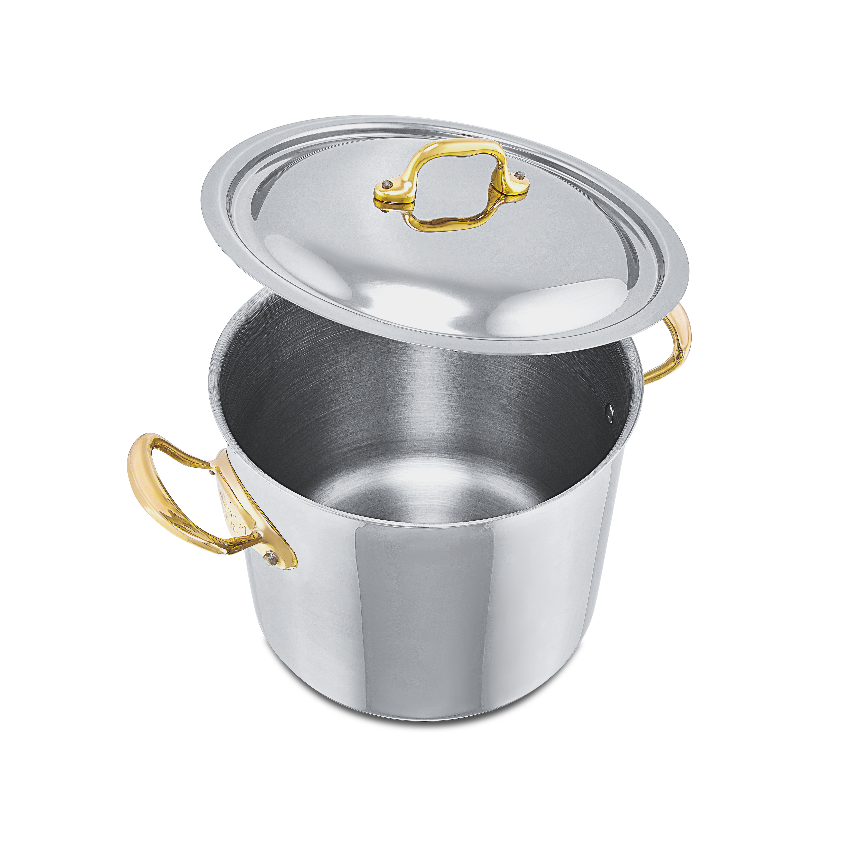 Mauviel M'COOK B 5-Ply Stockpot With Lid, Brass Handles, 9.7-Qt - Mauviel1830