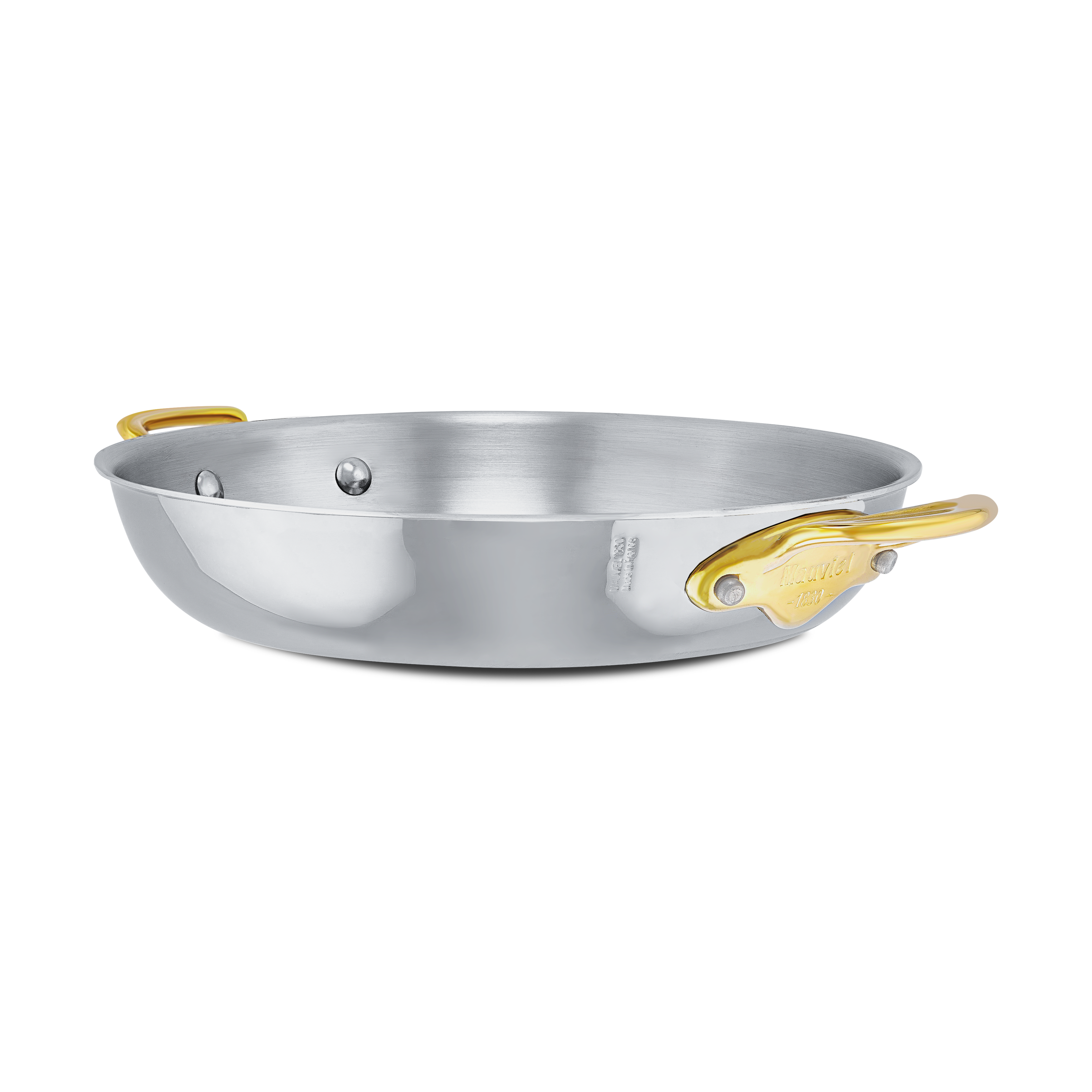 Mauviel M'COOK B 5-Ply Round Gratin Pan With Brass Handles, 4.7-In - Mauviel1830