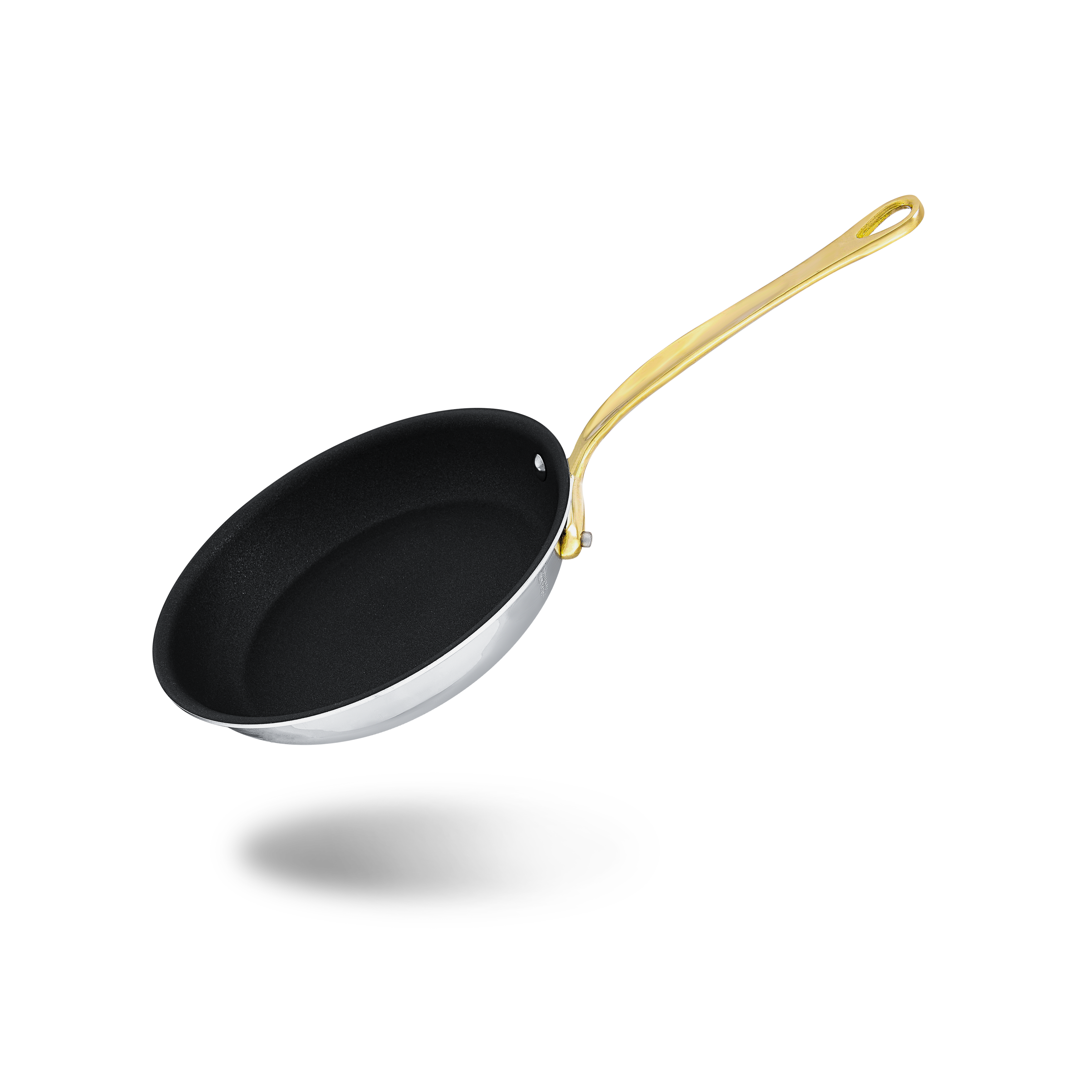 Mauviel M'COOK B 5-Ply Nonstick Round Frying Pan With Brass Handle, 11-In - Mauviel1830