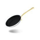 Mauviel M'COOK B 5-Ply Nonstick Round Frying Pan With Brass Handle, 11-In - Mauviel1830