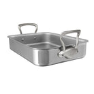 Mauviel Stainless Steel Roasting Pan With Rack And Brushed Cast Stainless Steel Handles, 15.7 x 11.8-In - Mauviel1830
