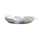 Mauviel M'ELITE B Hammered 5-Ply Round Pan With Brass Handles, 6.3-In - Mauviel1830