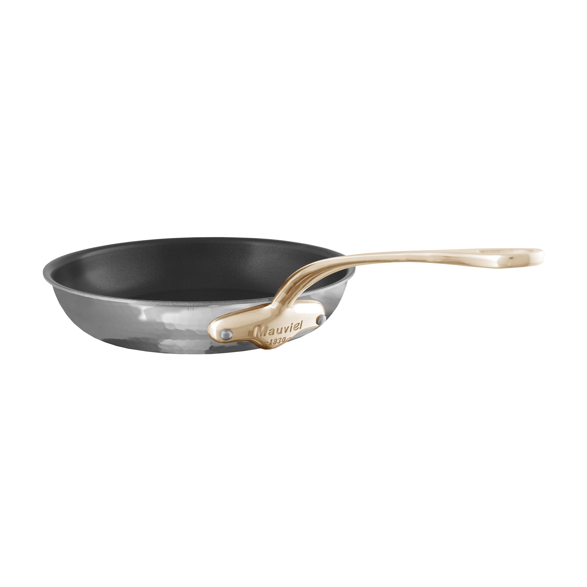 Mauviel M'ELITE B Hammered 5-Ply Nonstick Frying Pan With Brass