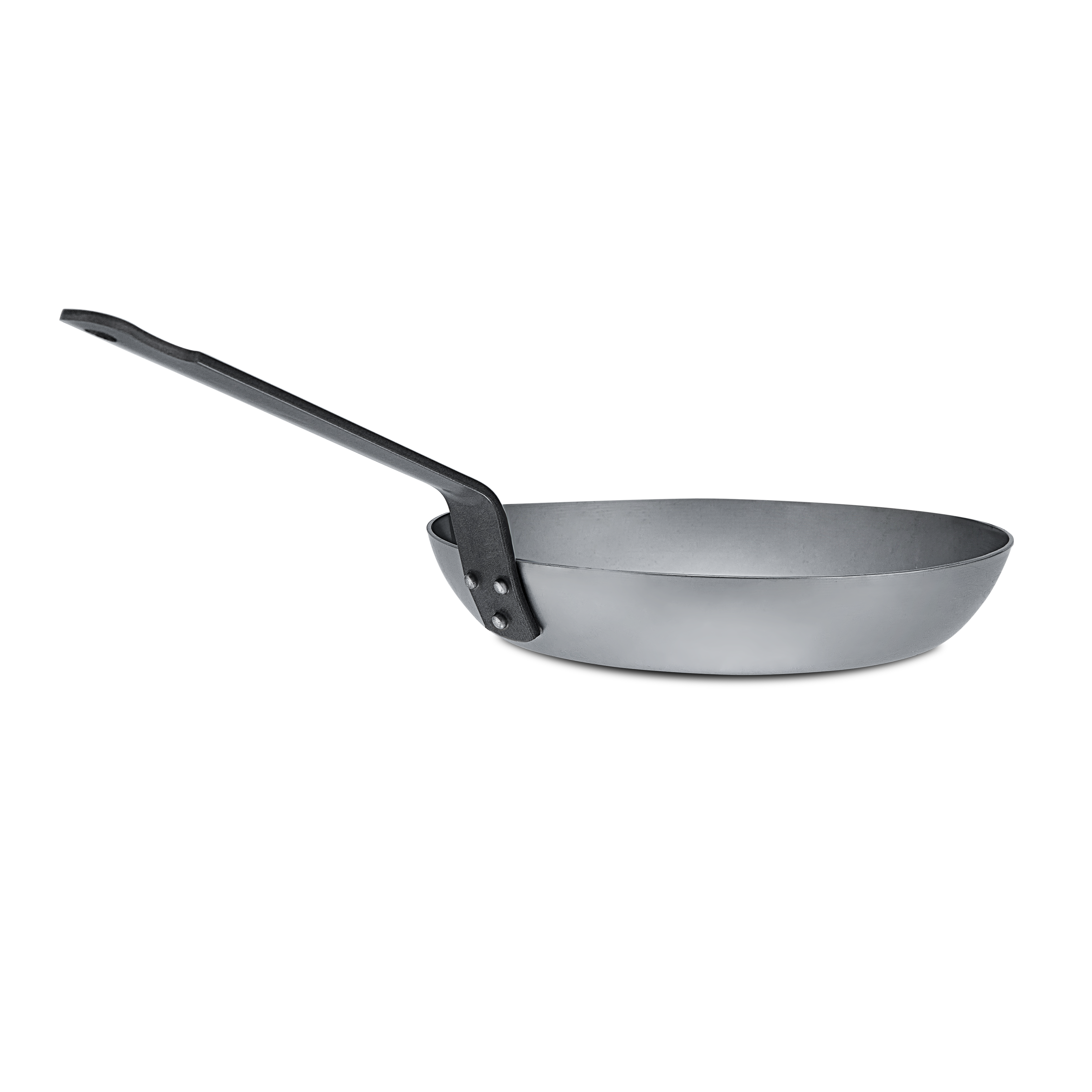 Mauviel M'STEEL Black Carbon Steel Round Frying Pan With Iron Handle - Mauviel1830