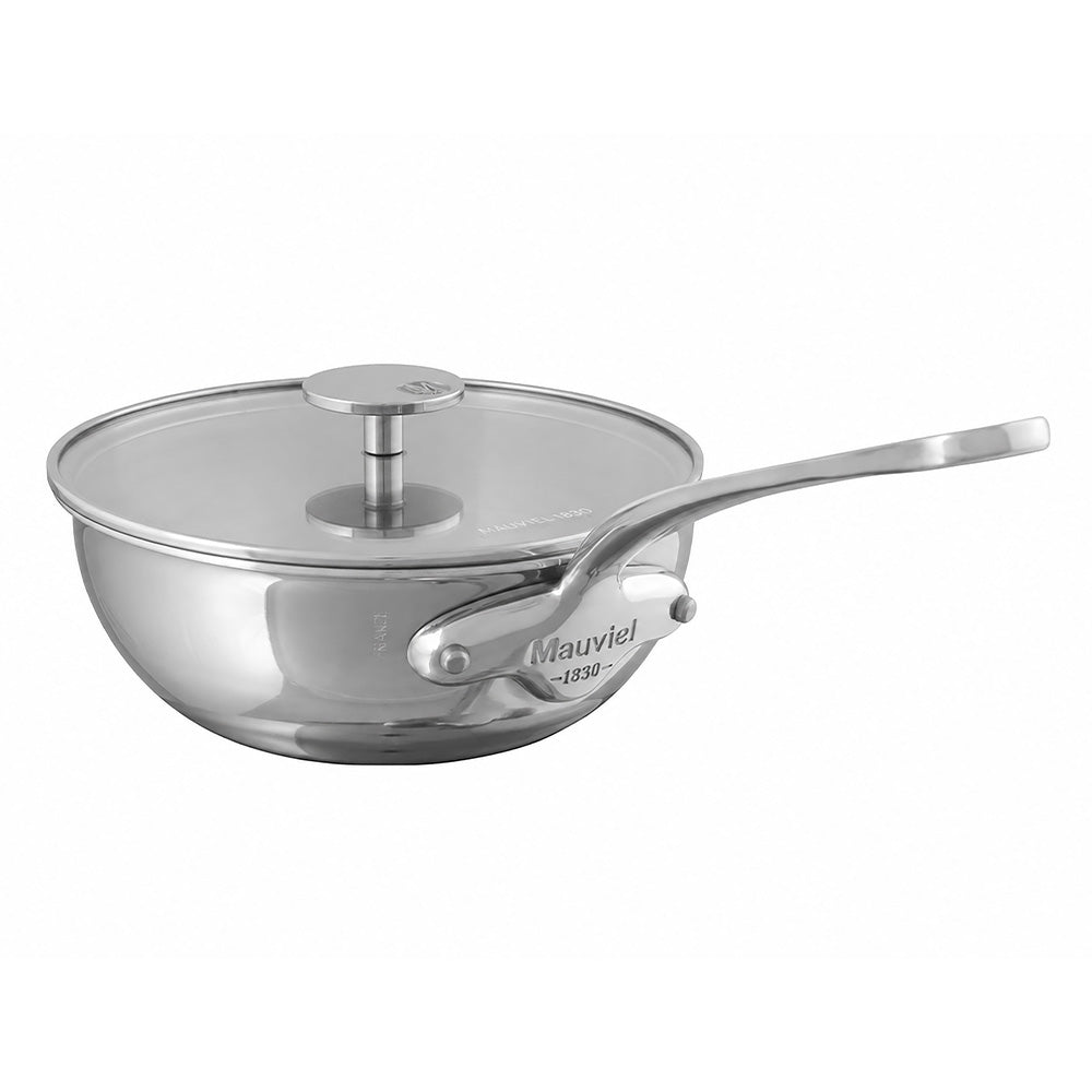 Mauviel M'URBAN 4 Tri-Ply Chef Pan With Glass Lid, Cast Stainless Steel Handle - Mauviel1830
