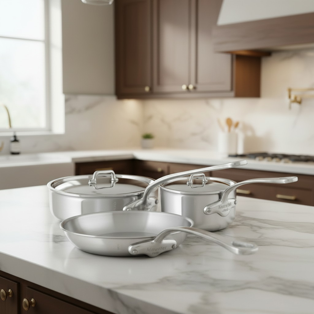 Mauviel M'URBAN 4 Tri-Ply 5-Piece Cookware Set With Cast Stainless Steel Handles - Mauviel1830