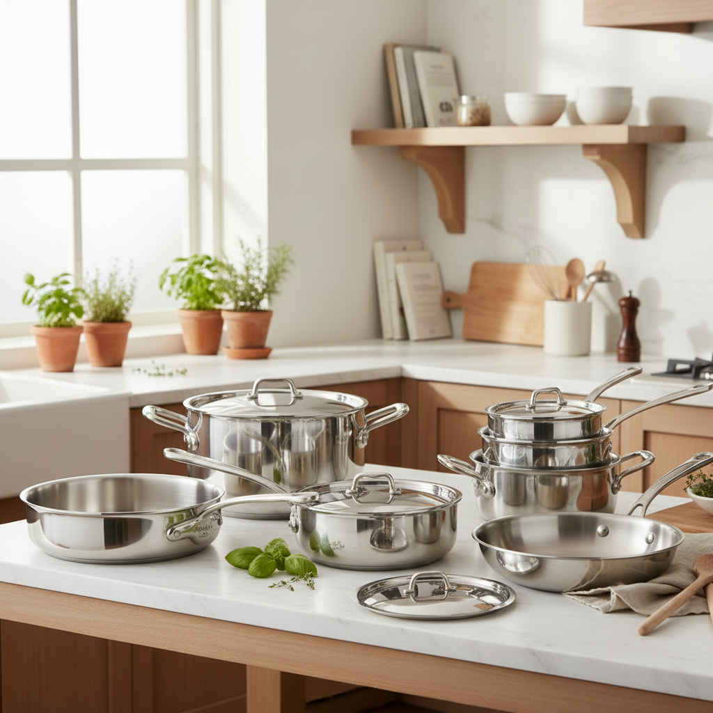 Mauviel M'URBAN 4 Tri-Ply 12-Piece Cookware Set With Cast Stainless Steel Handles - Mauviel1830