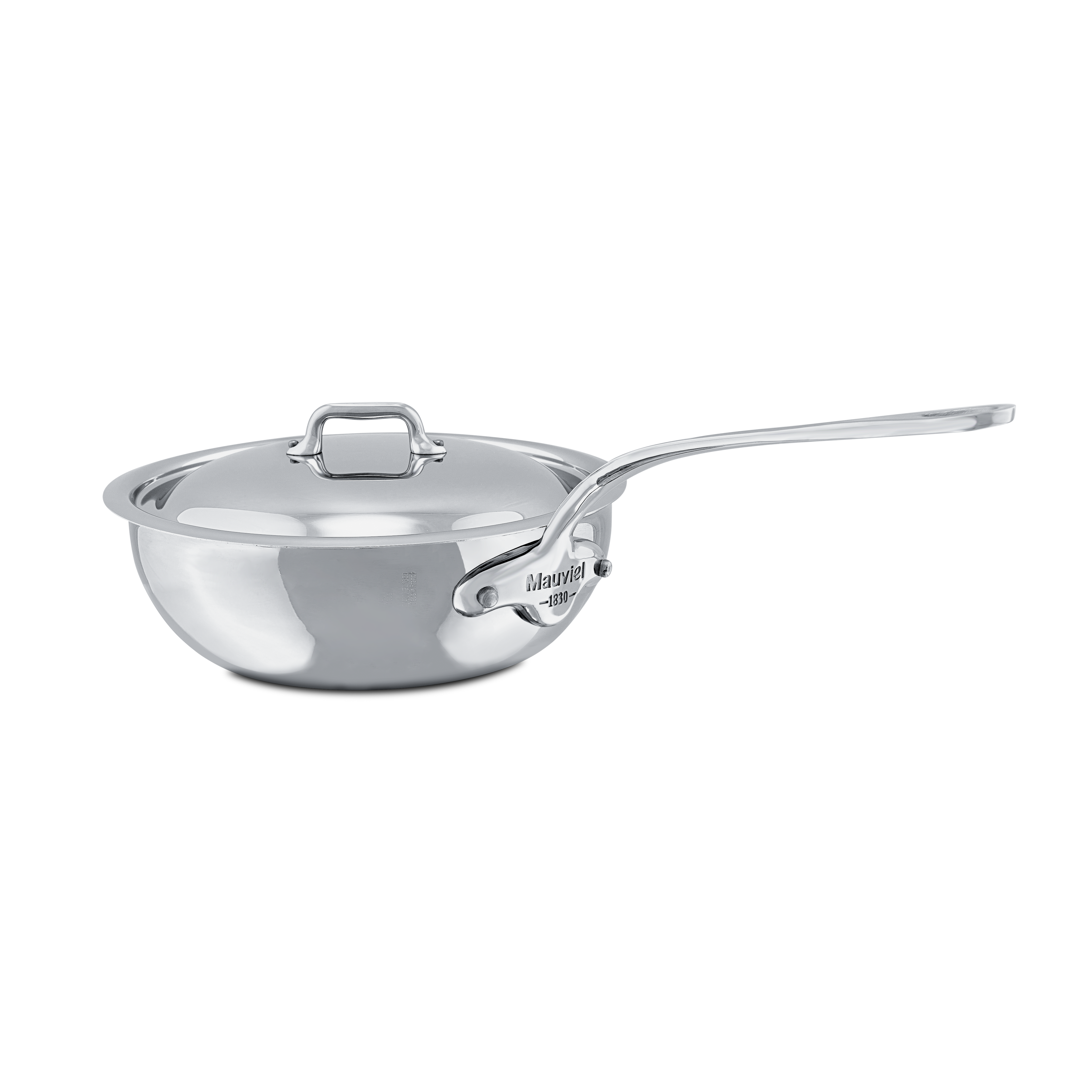 Mauviel M'COOK 5-Ply Chef Pan With lid, Cast Stainless Steel Handle - Mauviel1830