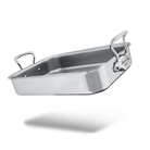 Mauviel Stainless Steel Roasting Pan With Cast Stainless Steel Handle, 9.8 x 8.6-in - Mauviel1830