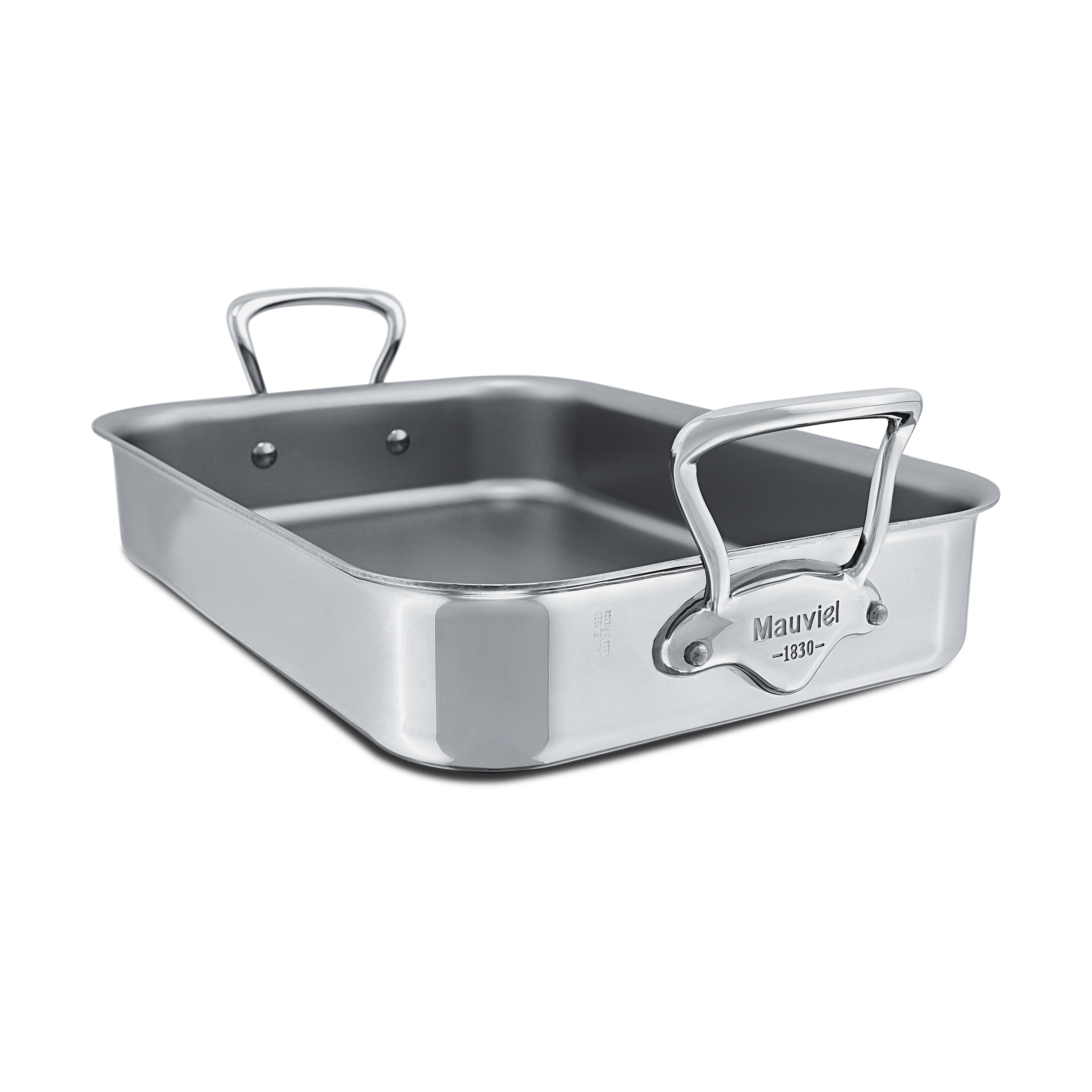 Mauviel Stainless Steel Roasting Pan With Cast Stainless Steel Handle, 9.8 x 8.6-in - Mauviel1830