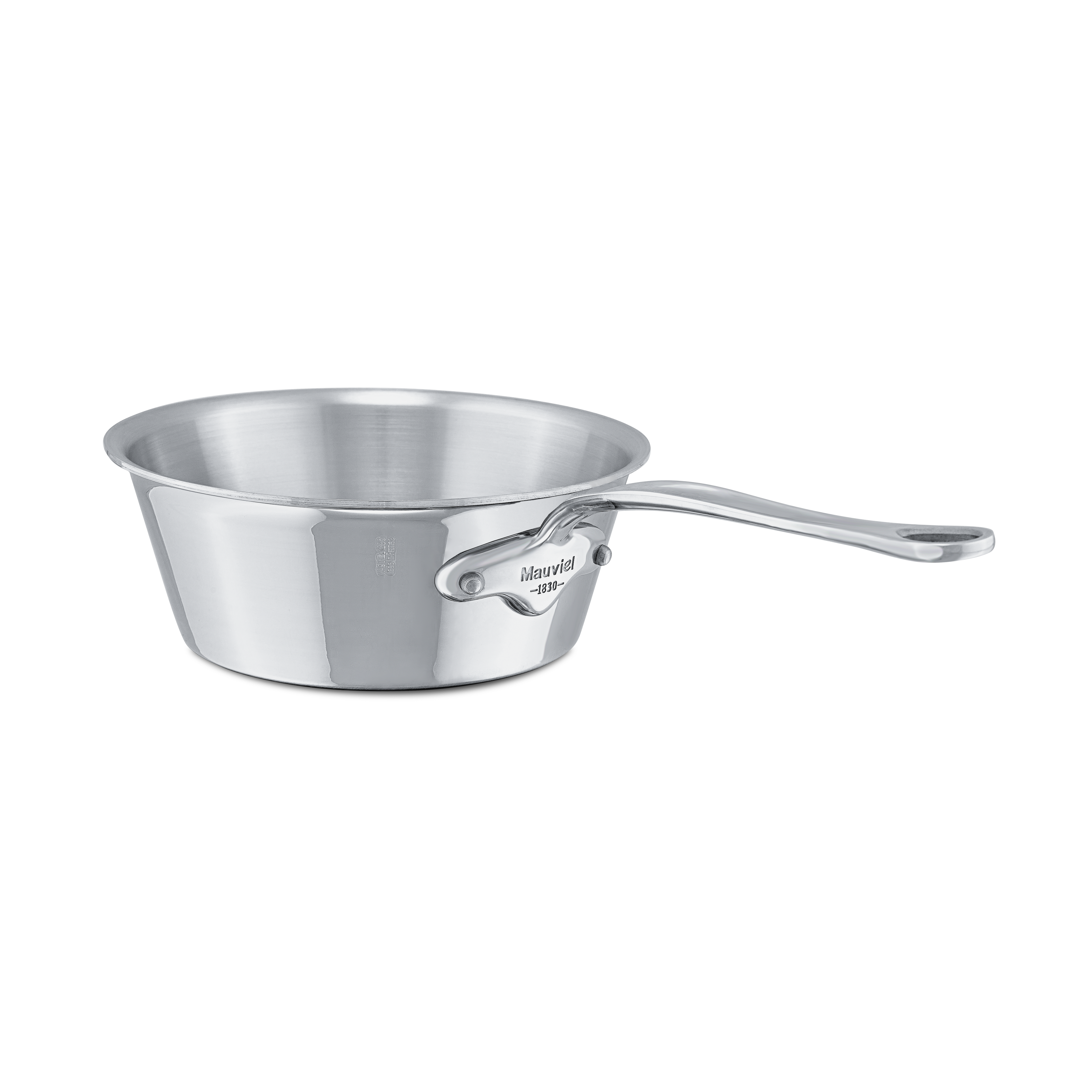 Mauviel M'COOK 5-Ply Splayed Saute Pan With Lid, Cast Stainless Steel Handle, 1.9-Qt - Mauviel1830