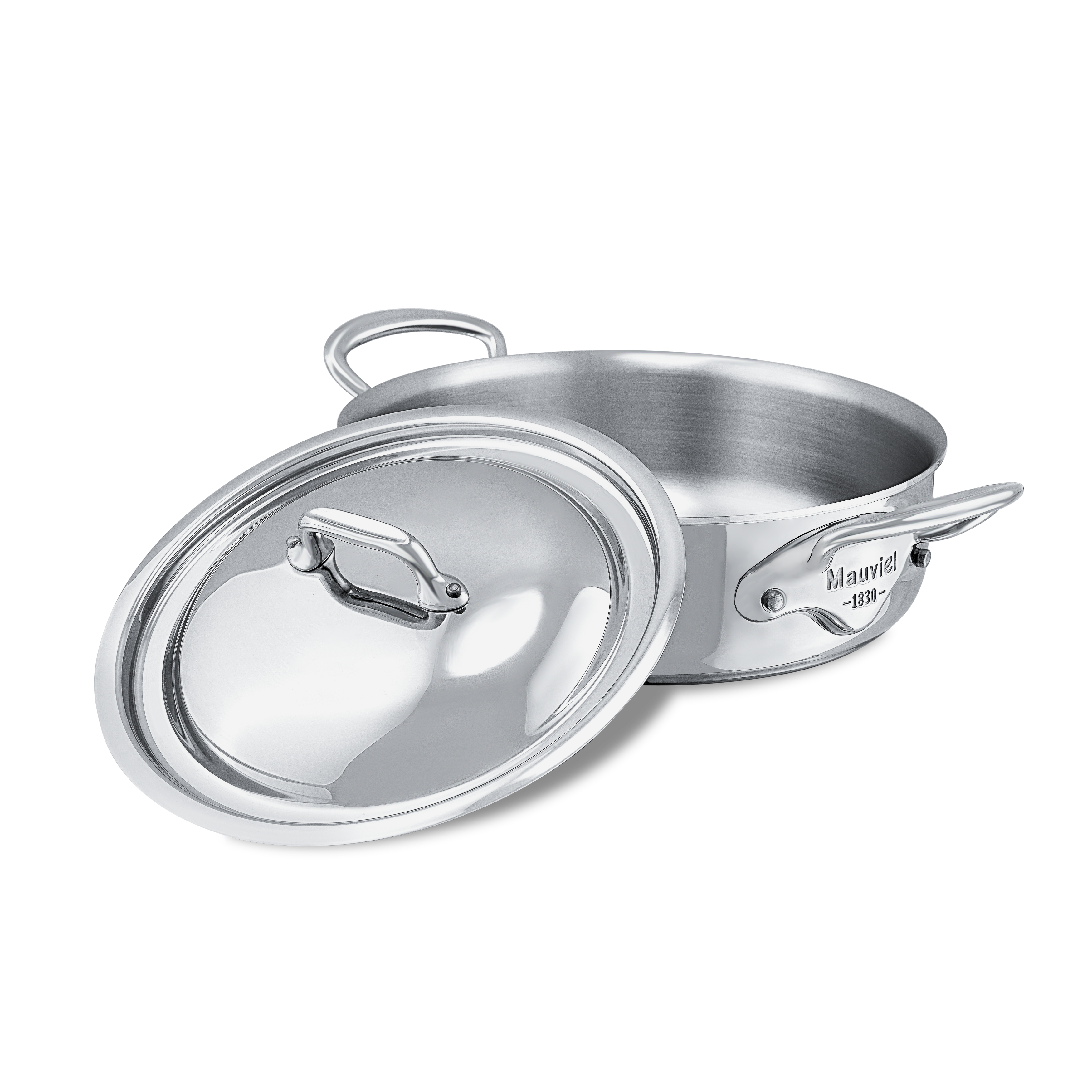 Mauviel M'COOK 5-Ply Rondeau With Lid, Cast Stainless Steel Handle, 1.8-Qt - Mauviel1830