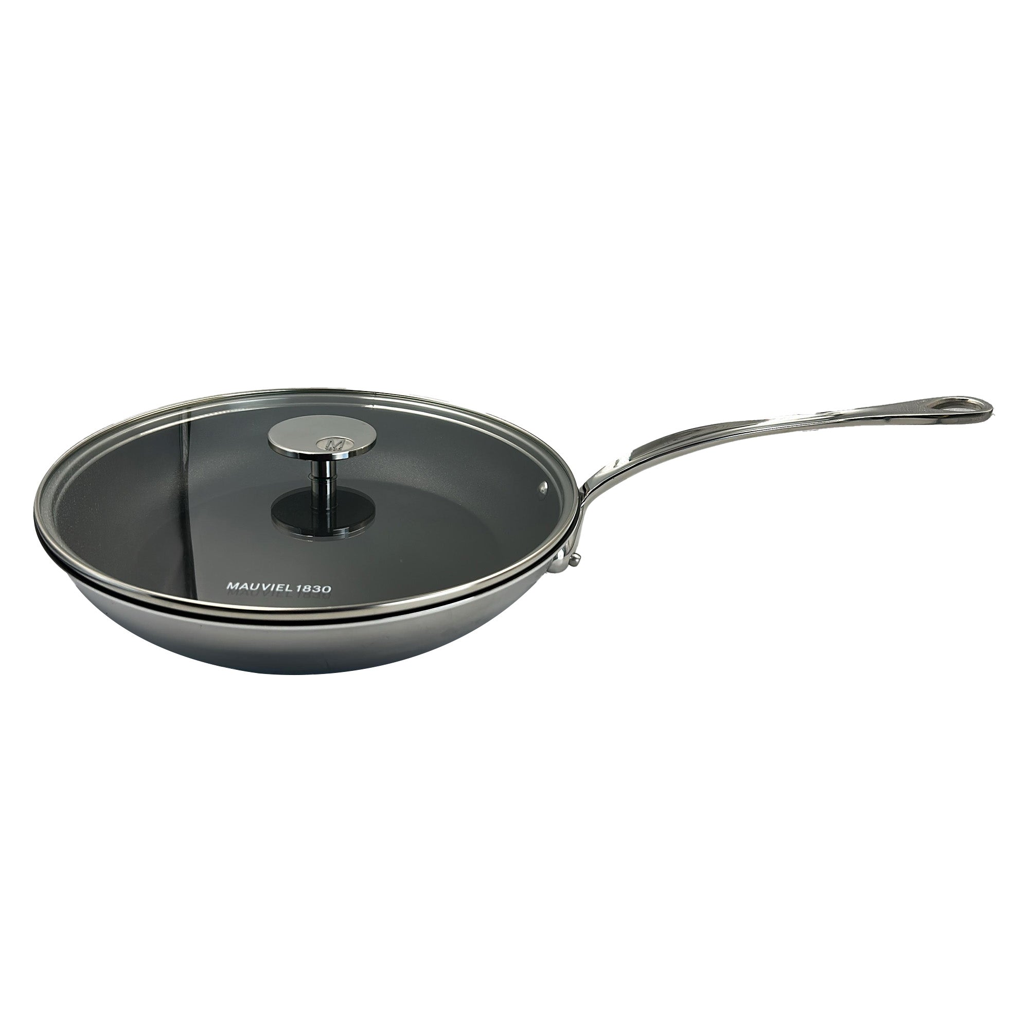 Mauviel M'COOK 5-Ply Nonstick Frying Pan With Glass Lid, Cast Stainless Steel Handle, 11-In - Mauviel1830