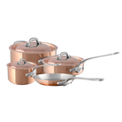 Mauviel M'Heritage M'150 S Copper 7-Piece Cookware Set With Cast Stainless Steel Handles And Curved Lid - Mauviel1830