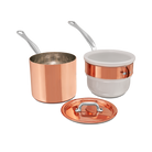 Mauviel Copper Tinned Bain Marie/Double Boiler With Lid, Cast Stainless Steel Handles, 0.9-Qt - Mauviel1830