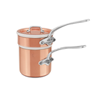 Mauviel Copper Tinned Bain Marie/Double Boiler With Lid, Cast Stainless Steel Handles, 0.9-Qt - Mauviel1830