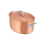 Mauviel M'Heritage M'150 S Copper Oval Stewpan With Lid, Cast Stainless Steel Handles, 7.2-Qt - Mauviel1830