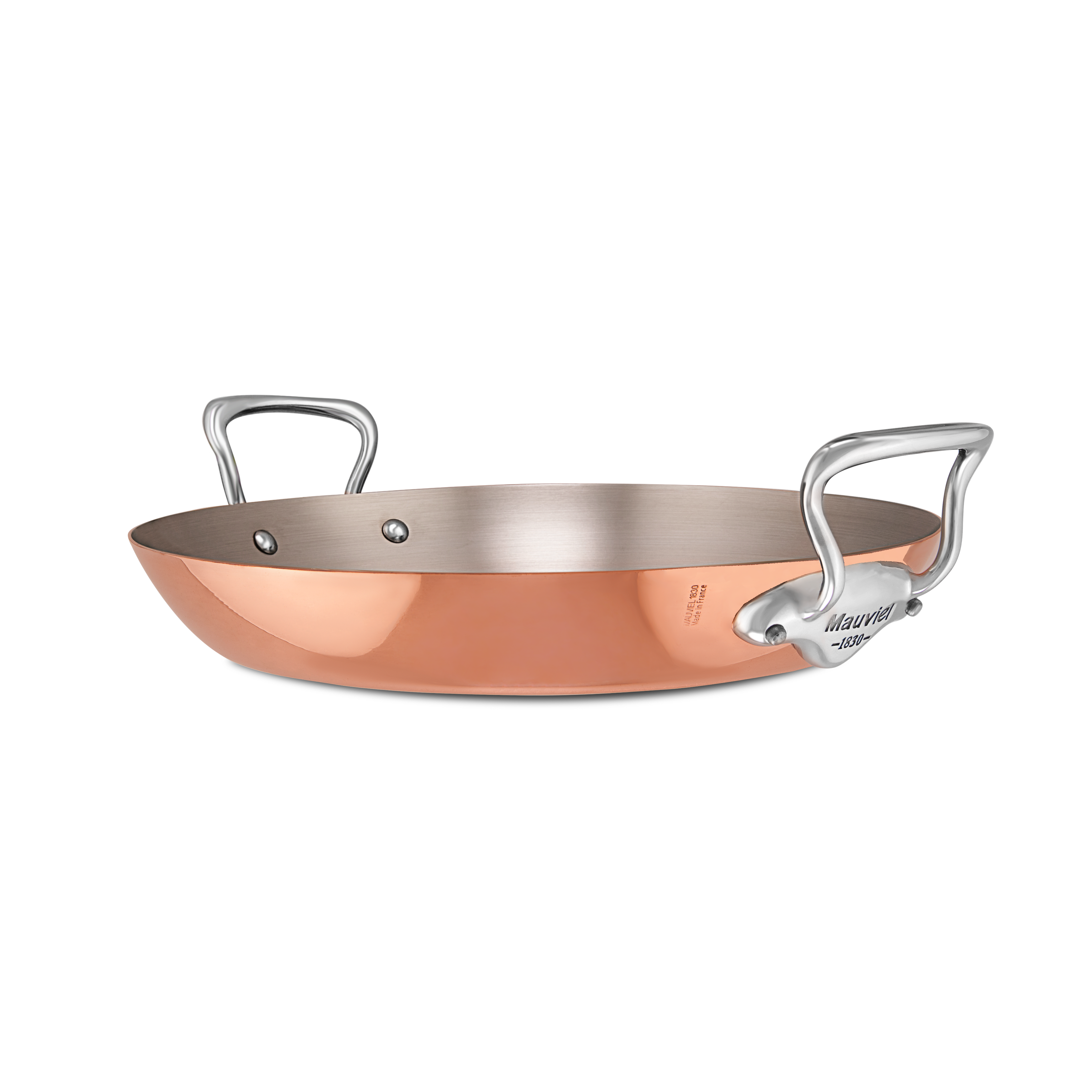 Mauviel M'Heritage M'150 S Copper Paella Pan With Cast Stainless Steel Handle, 13.8-In - Mauviel1830
