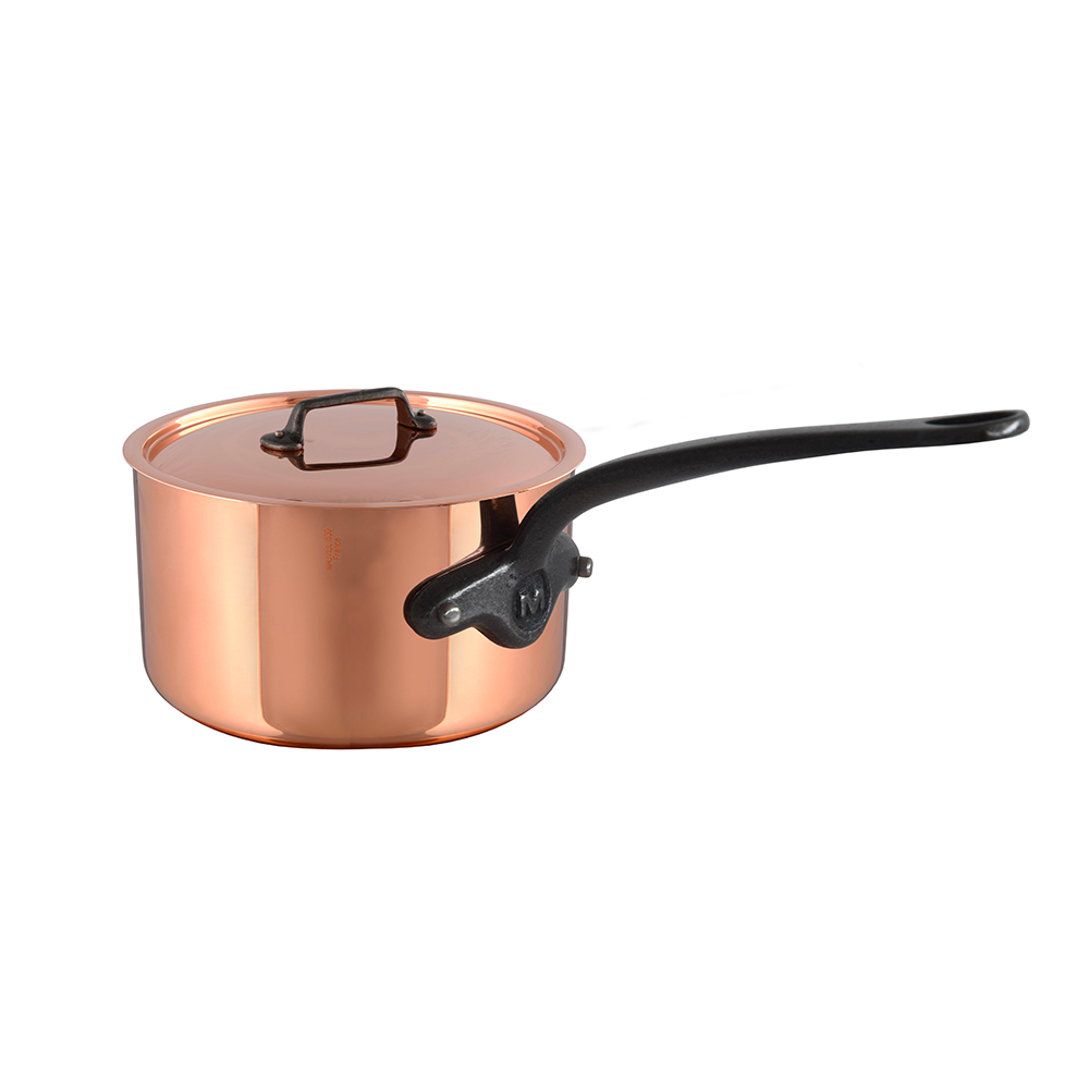 Mauviel M'Heritage M'150 CI Sauce Pan With Lid, Cast Iron Handle, 1.9-Qt - Mauviel1830