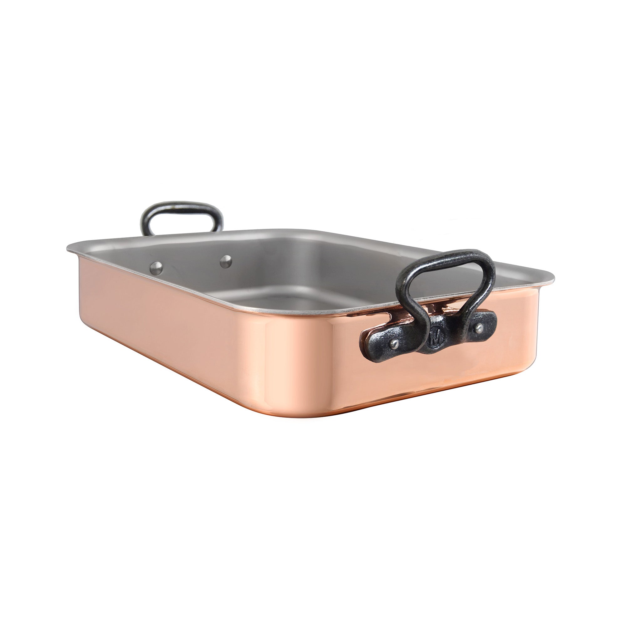 Mauviel Copper Roasting Pan With Cast Iron Handles, 13.78 x 9.84-In - Mauviel1830