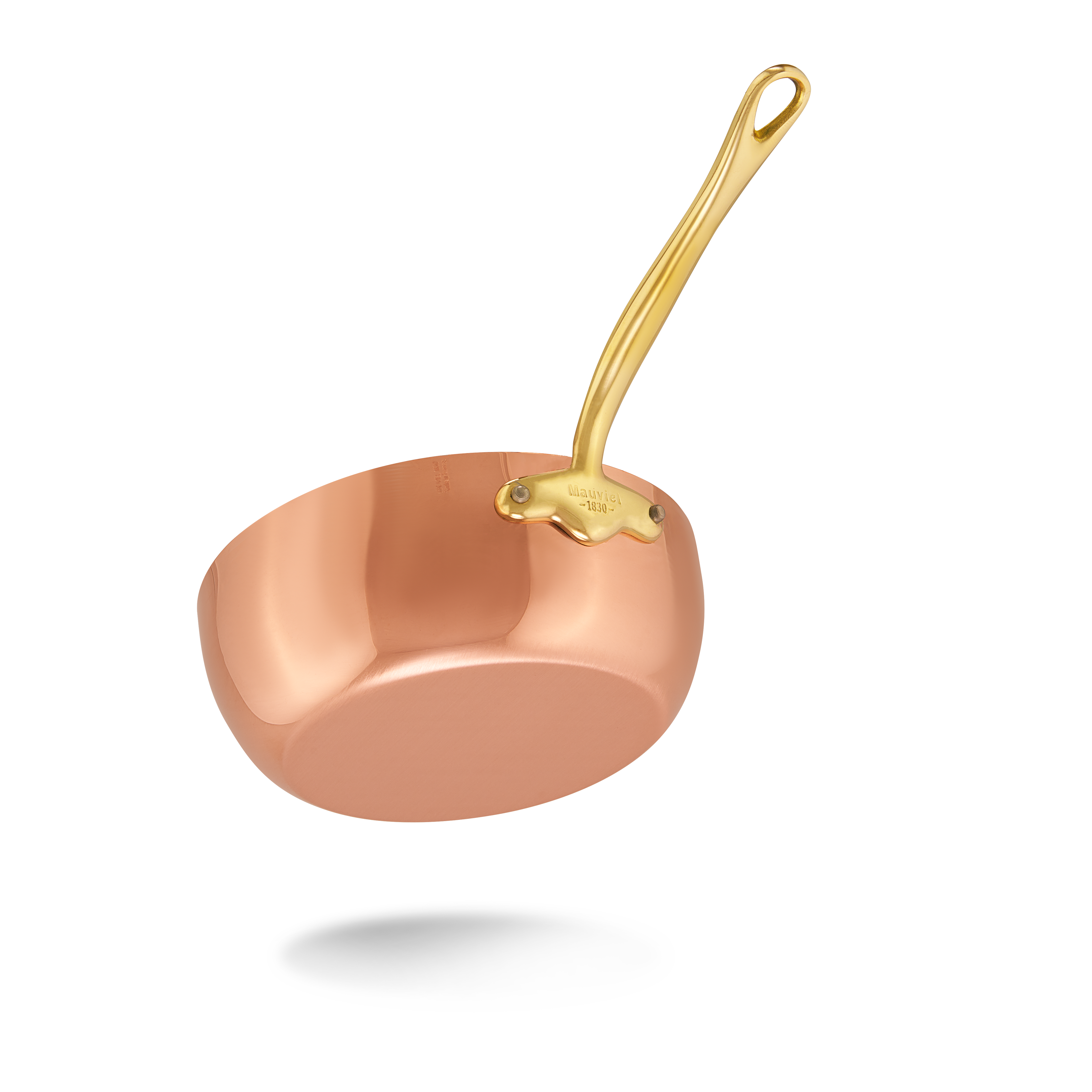 Mauviel M'Heritage M'150 B Copper Chef Pan With Lid and Brass Handle, 2.1-Qt - Mauviel1830
