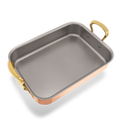 Mauviel Copper Roasting Pan With Brass Handles, 13.7 x 9.8-In - Mauviel1830