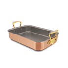 Mauviel Copper Roasting Pan With Brass Handles, 13.7 x 9.8-In - Mauviel1830