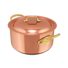 Mauviel M'Heritage M'150 B Copper Stewpan With Lid, Brass Handles, 1.8-Qt - Mauviel1830