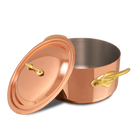 Mauviel M'Heritage M'150 B Copper Stewpan With Lid, Brass Handles, 1.8-Qt - Mauviel1830