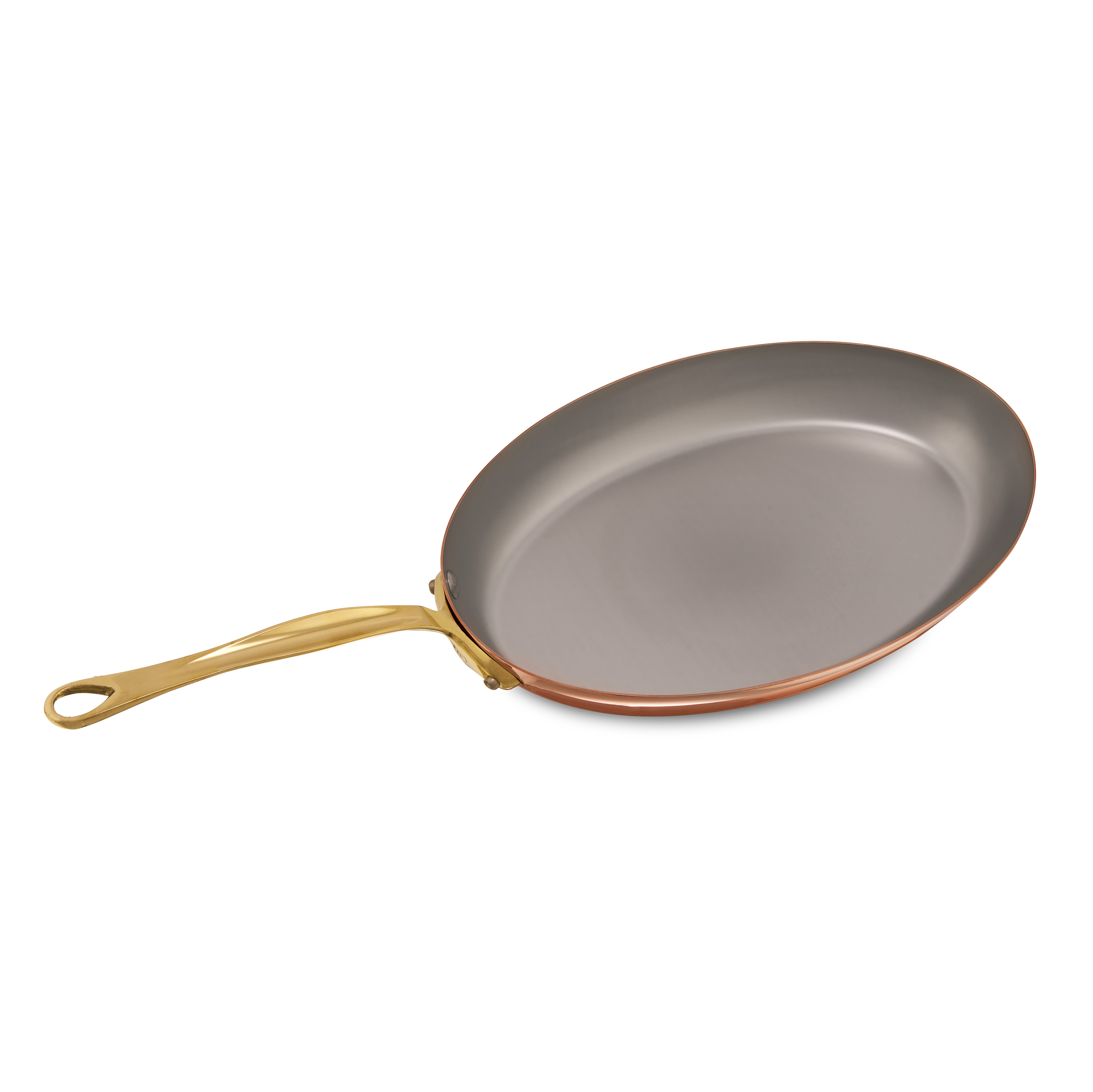 Mauviel M'Heritage M'150 B Copper Oval Frying Pan With Brass Handle, 11.8 x 7.9-In - Mauviel1830