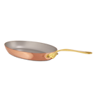 Mauviel M'Heritage M'150 B Copper Oval Frying Pan With Brass Handle, 11.8 x 7.9-In - Mauviel1830