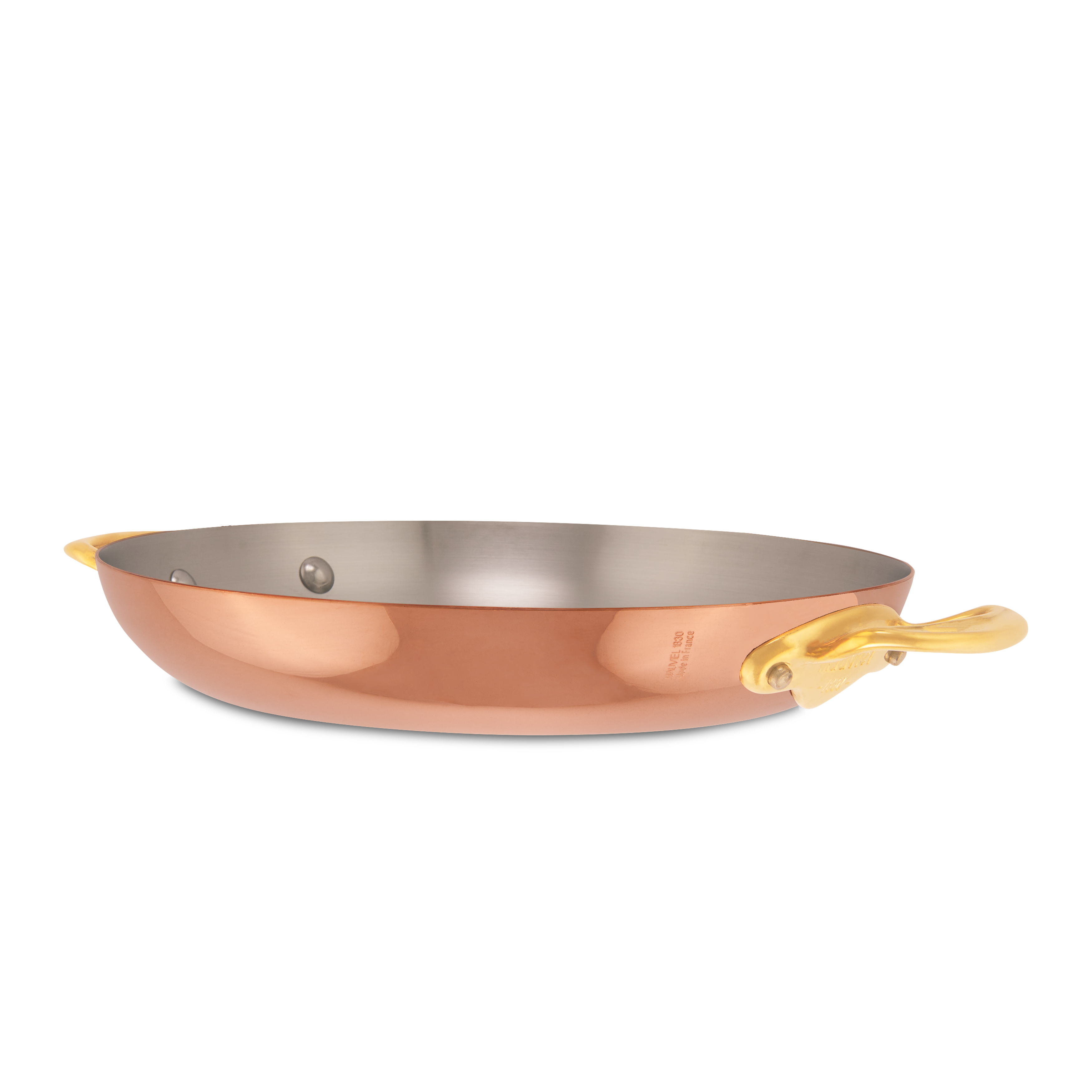 Mauviel M'Heritage M'150 B Copper Round Pan With Brass Handles, 10.2-In - Mauviel1830