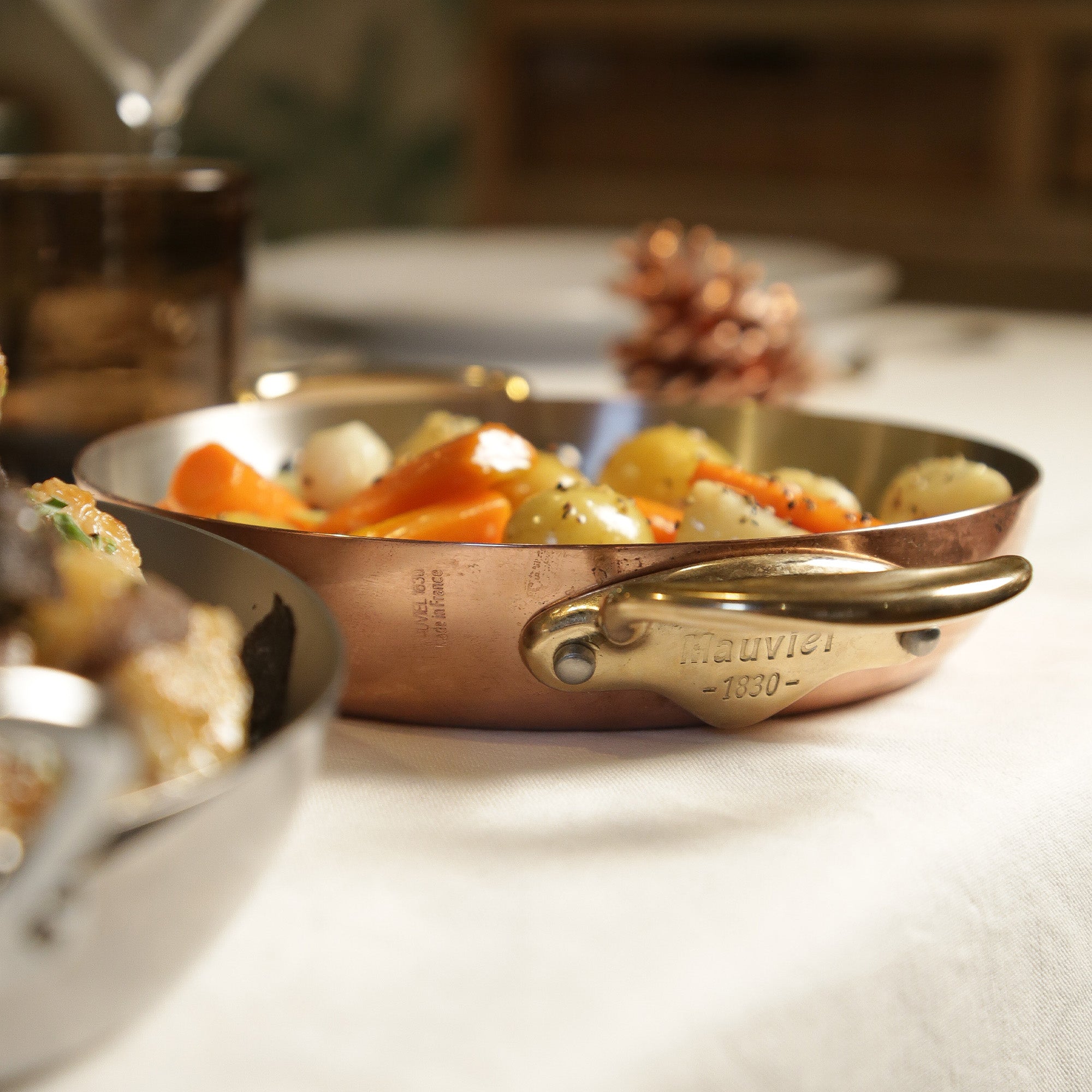 Mauviel M'Heritage M'150 B 2-Piece Copper Round Pan Set With Brass Handles - Mauviel1830