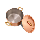 Mauviel M'Heritage M'200 B Copper Stewpan With Lid, Brass Handles, 6.1-Qt - Mauviel1830