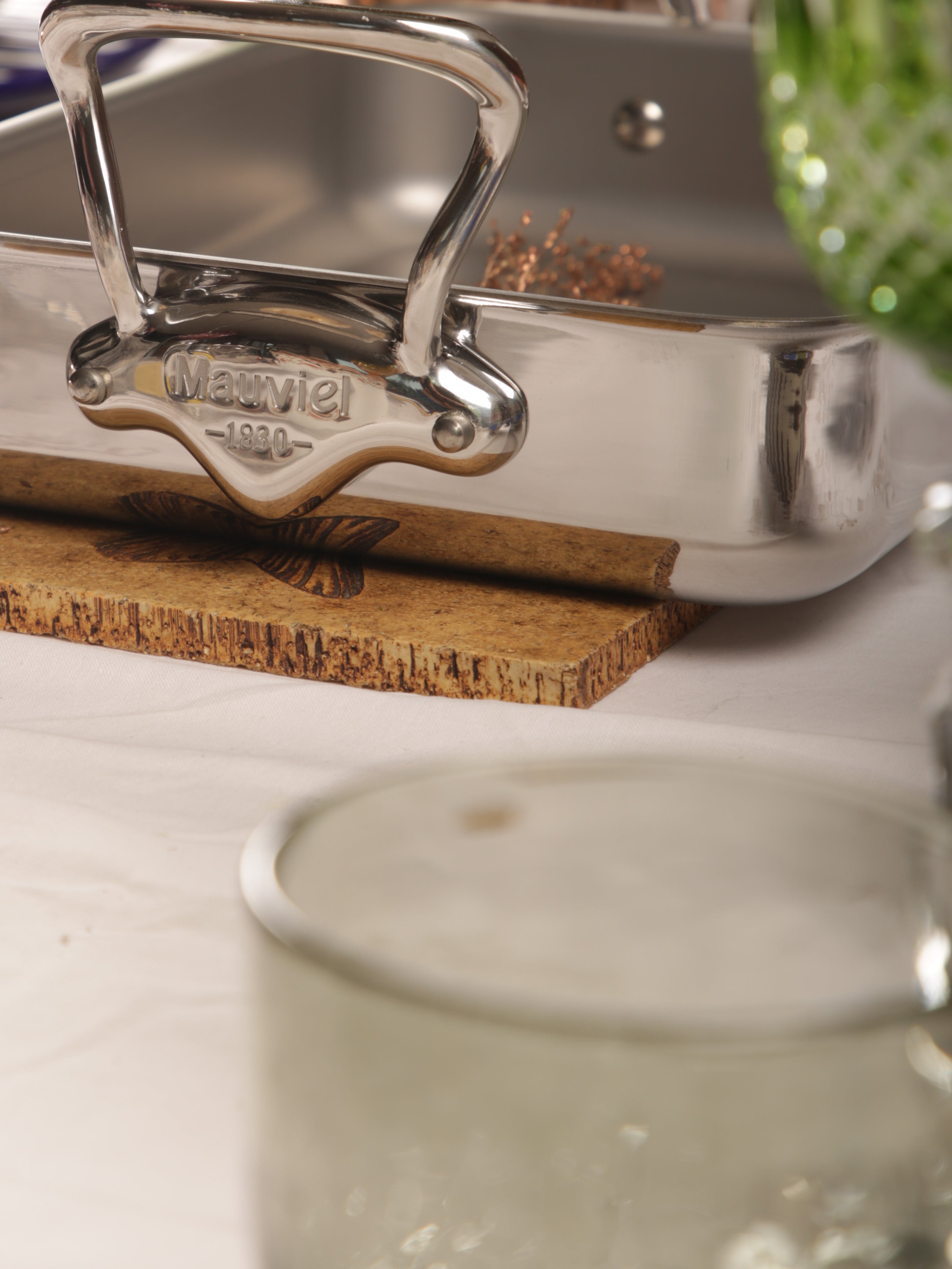 Mauviel Stainless Steel Roasting Pan With Cast Stainless Steel Handle, 9.8 x 8.6-in - Mauviel1830