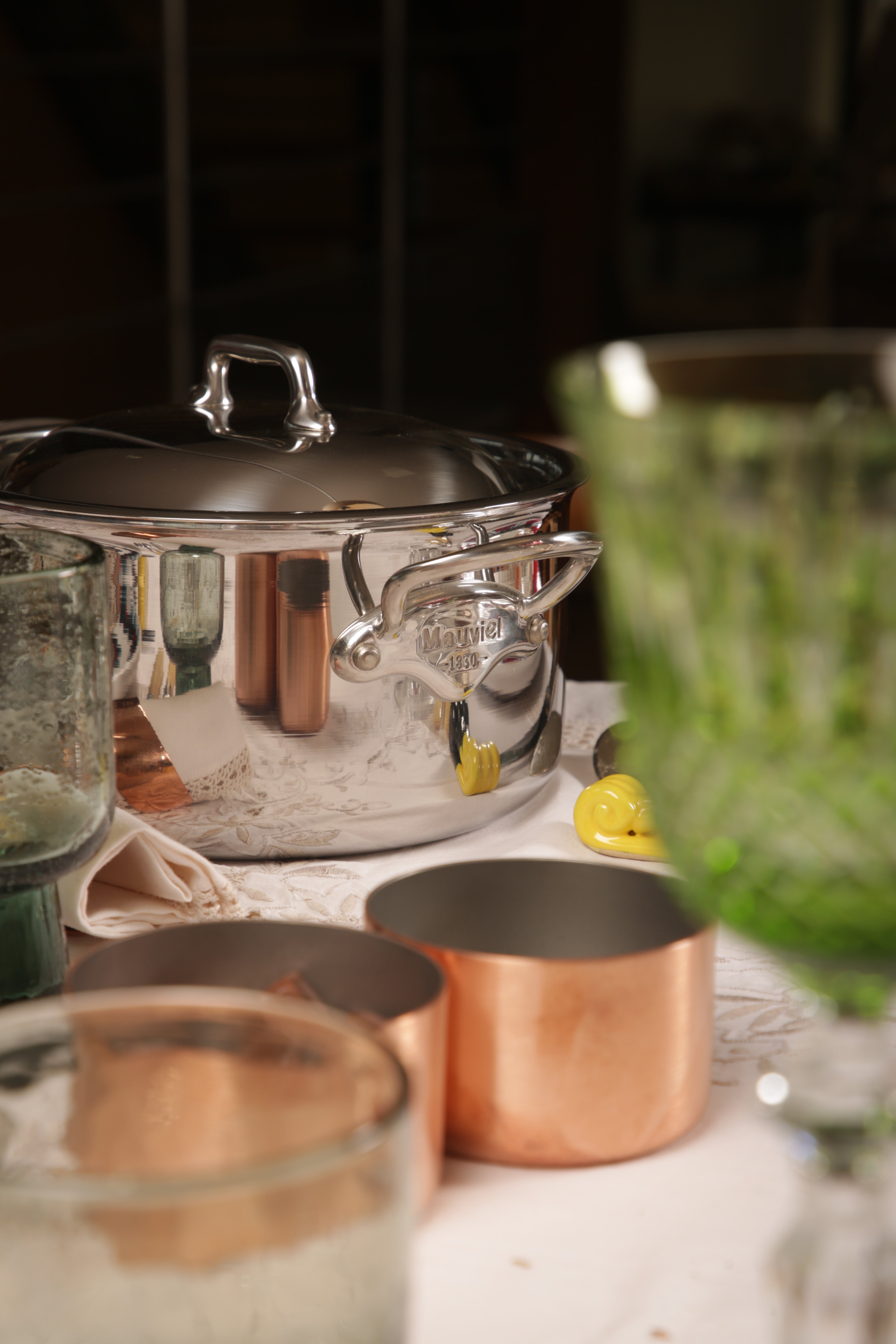 Mauviel M'COOK 5-Ply Stewpan With Lid, Cast Stainless Steel Handles, 6.2-Qt - Mauviel1830