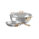 Mauviel M'ELITE B Hammered 5-Ply 3-Piece Cookware Set With Brass Handles - Mauviel1830