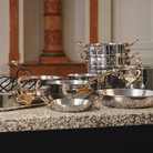 Mauviel M'COOK B 5-Ply Splayed Saute Pan With Lid, Brass Handle, 2-Qt - Mauviel1830
