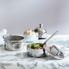 Mauviel M'MINIS Stainless Steel Oval Stewpan With Brass Handles And Lid, 0.36-Qt - Mauviel1830